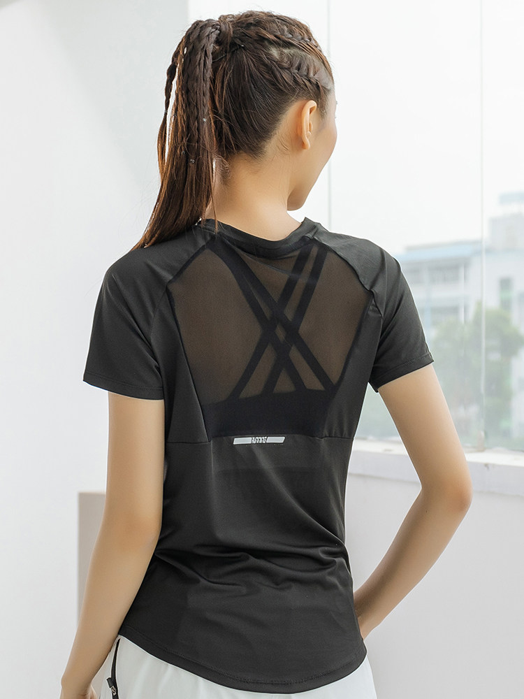 Pilates Yoga Top - Summer Sports Short-Sleeved Women's Mesh Quick-Drying