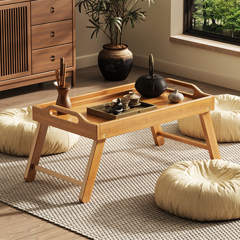 Inversion Table Fold - Portable Bamboo Breakfast Table Bed Tray