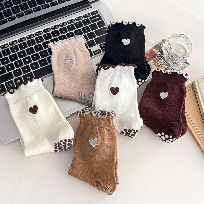 Yoga Socks Women Cotton Heart  - Pilates Yoga Grip Socks 评论和价格