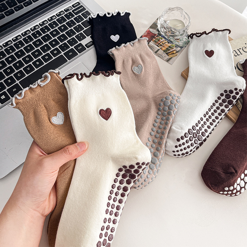 Yoga Socks Women Cotton Heart  - Pilates Yoga Grip Socks 评论和价格