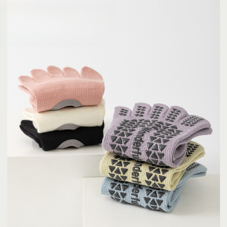 Women Cotton Five Toe Yoga Soc - Pilates Yoga Grip Socks 评论和价格