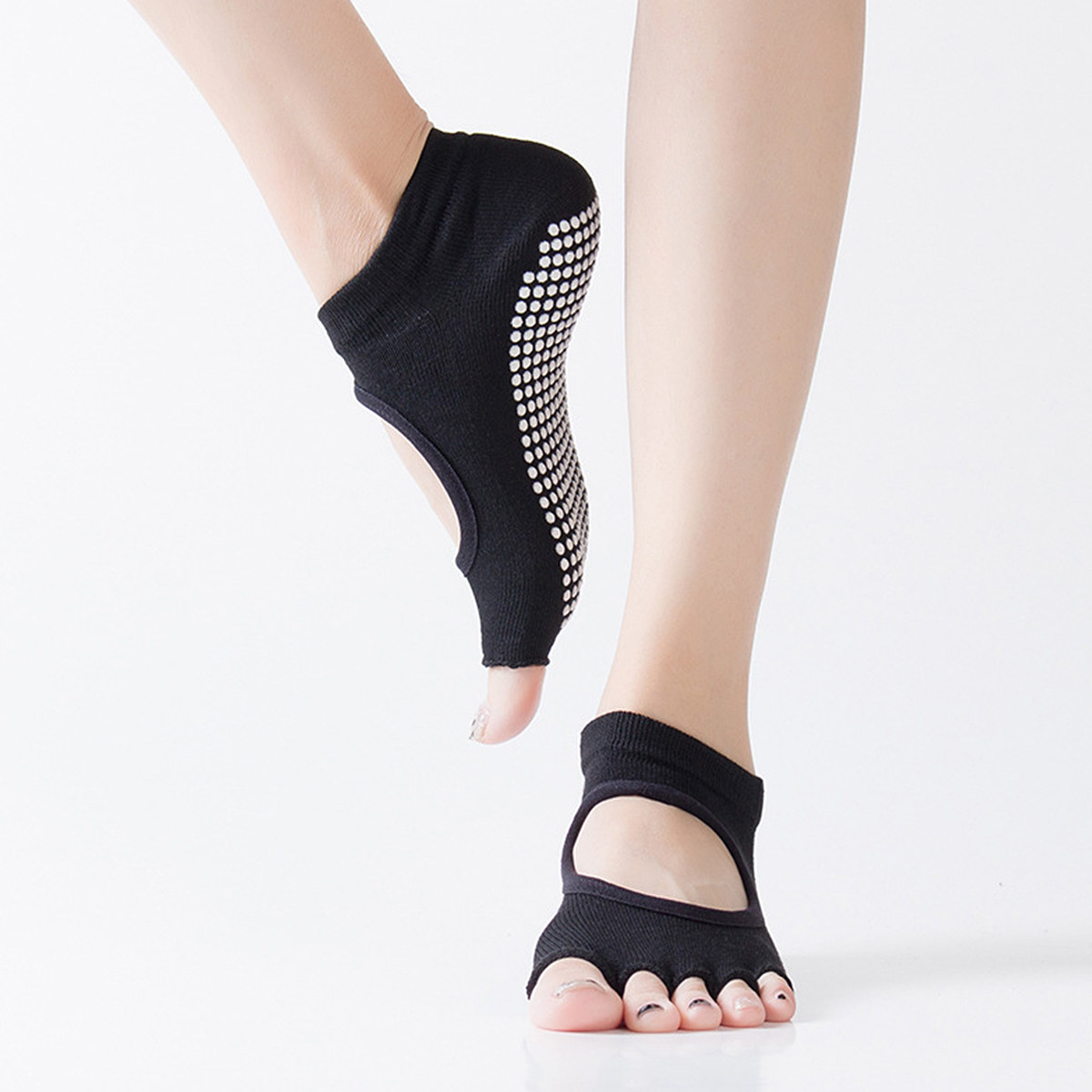 Women Five Toe Yoga Socks Non  - Pilates Yoga Grip Socks 评论和价格