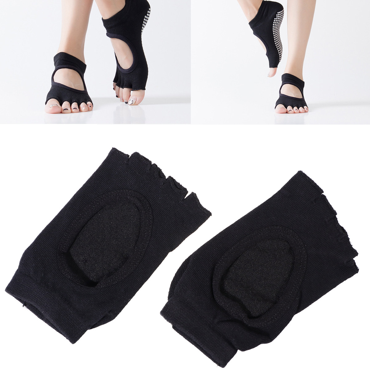 Women Five Toe Yoga Socks Non  - Pilates Yoga Grip Socks 评论和价格