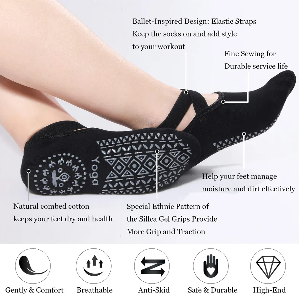 1Pair Yoga Socks for Women Non - Pilates Yoga Grip Socks 评论和价格