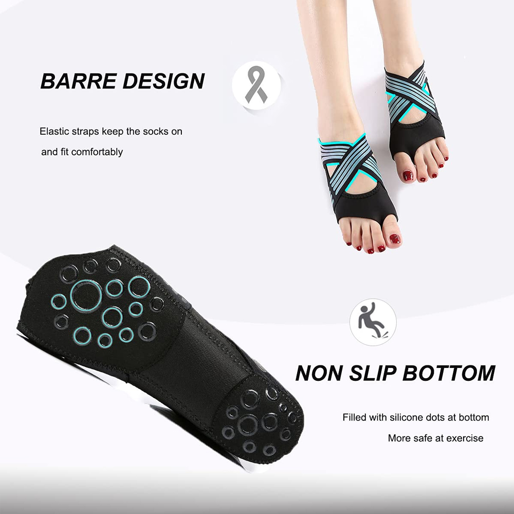 1Pair Women Non-Slip Toeless G - Pilates Yoga Grip Socks 评论和价格
