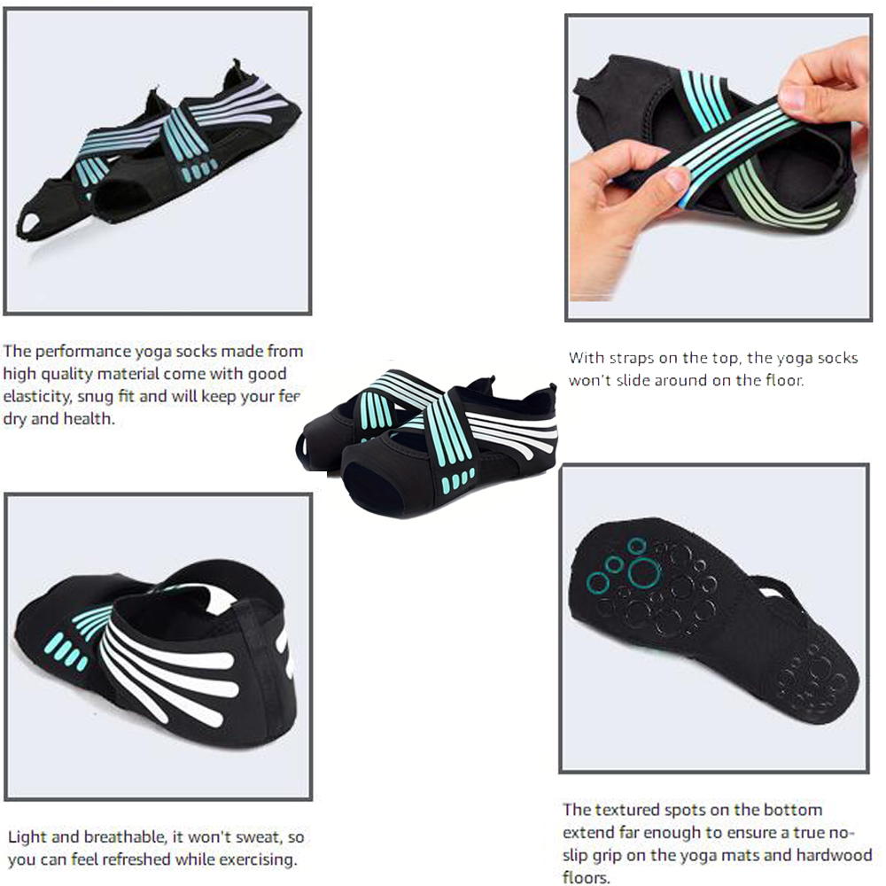 1Pair Women Non-Slip Toeless G - Pilates Yoga Grip Socks 评论和价格
