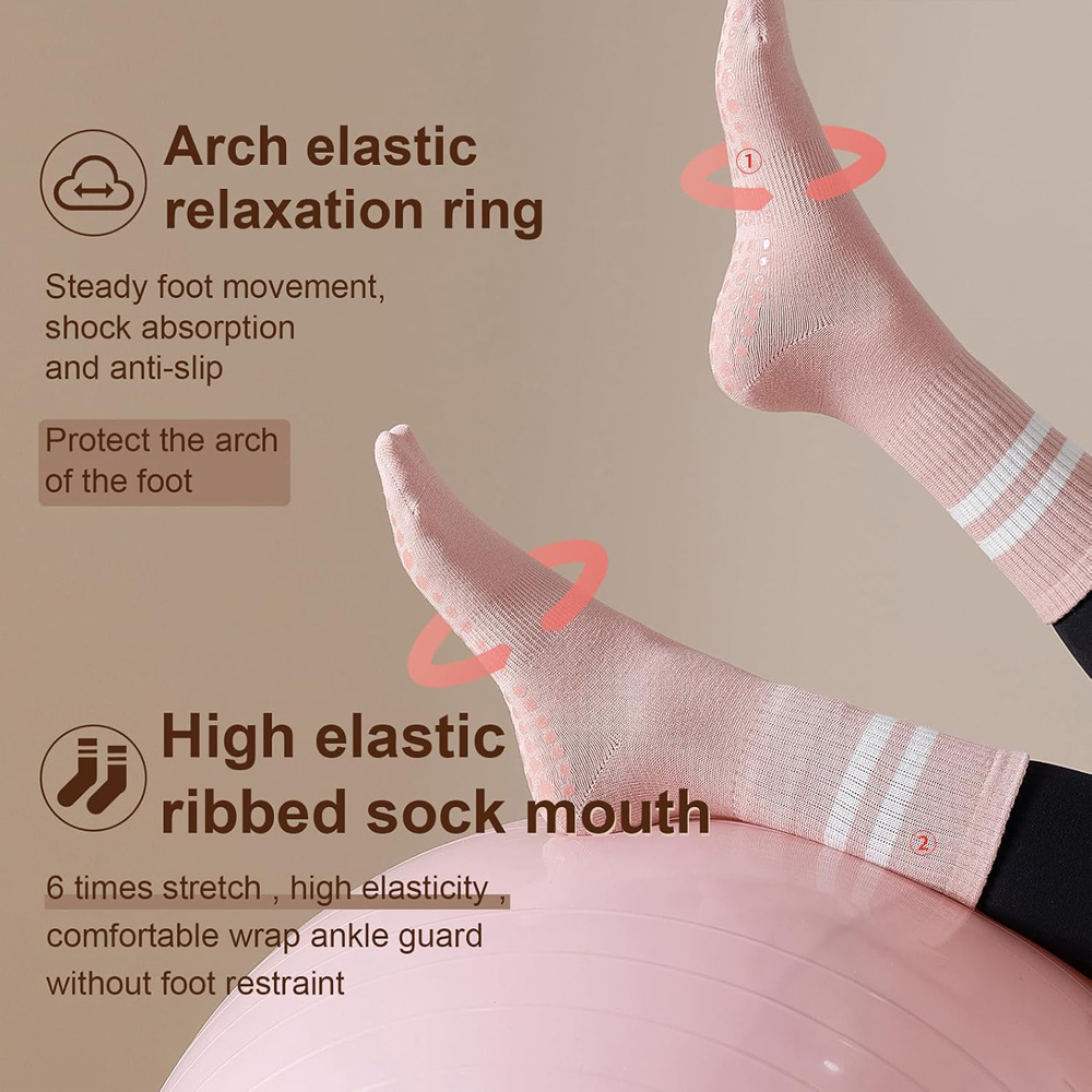 Yoga Pilates Socks with Grips  - Pilates Yoga Grip Socks 评论和价格