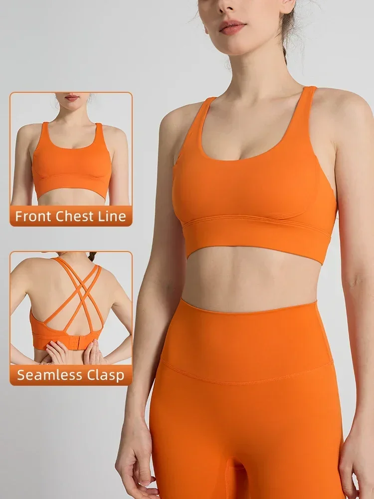 Solid Color Women's Sports Bra - Pilates Yoga Top 评论和价格